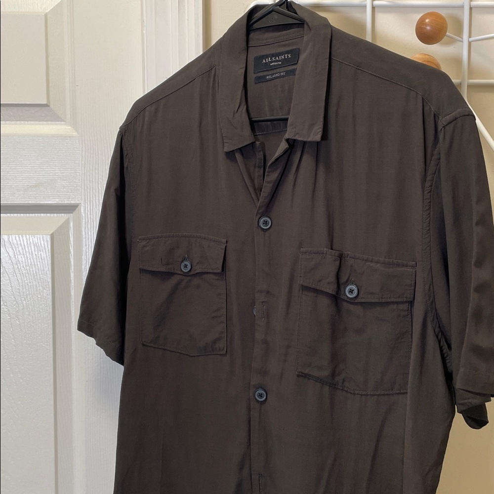 All Saints - Classic Short Sleeve Button Down - Brown - M